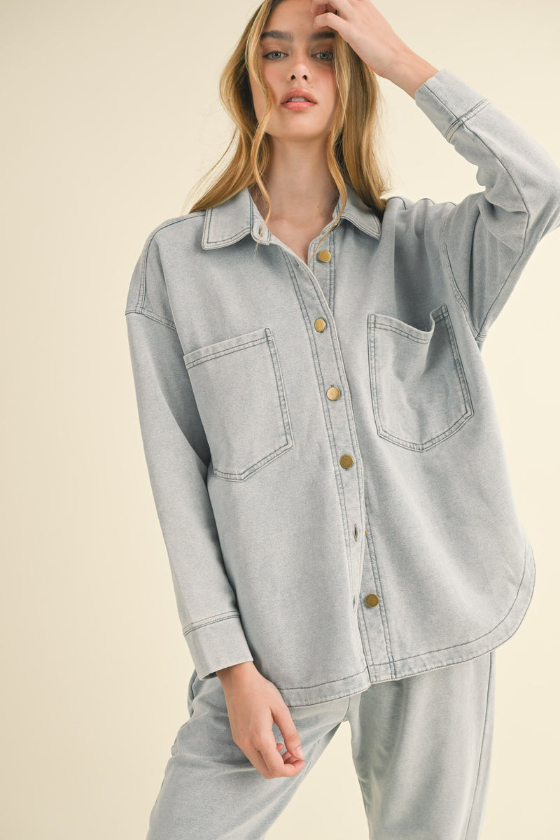 oversized denim shacket