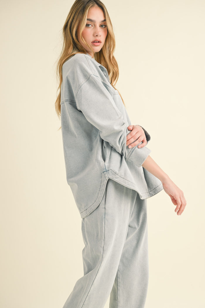 oversized denim shacket