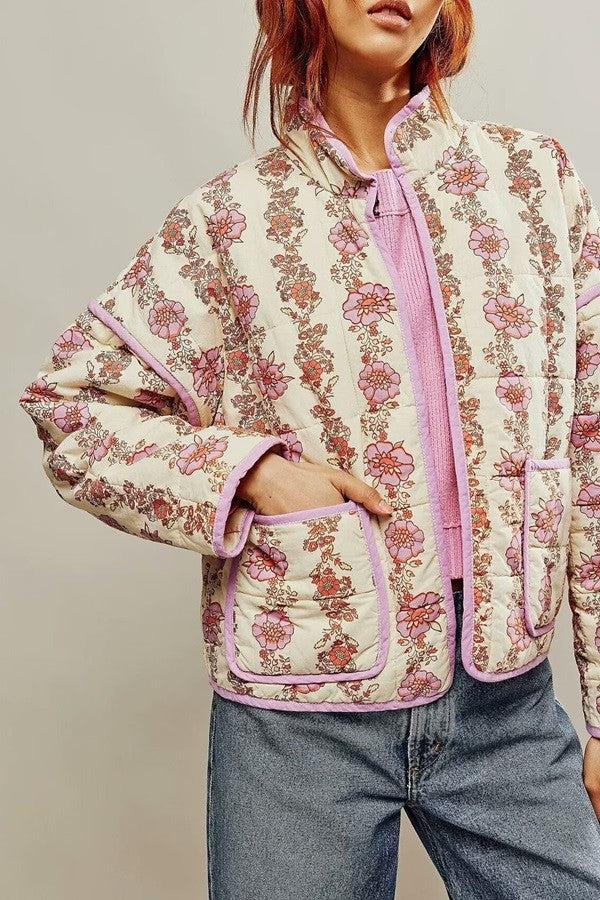 floral quilted jacket