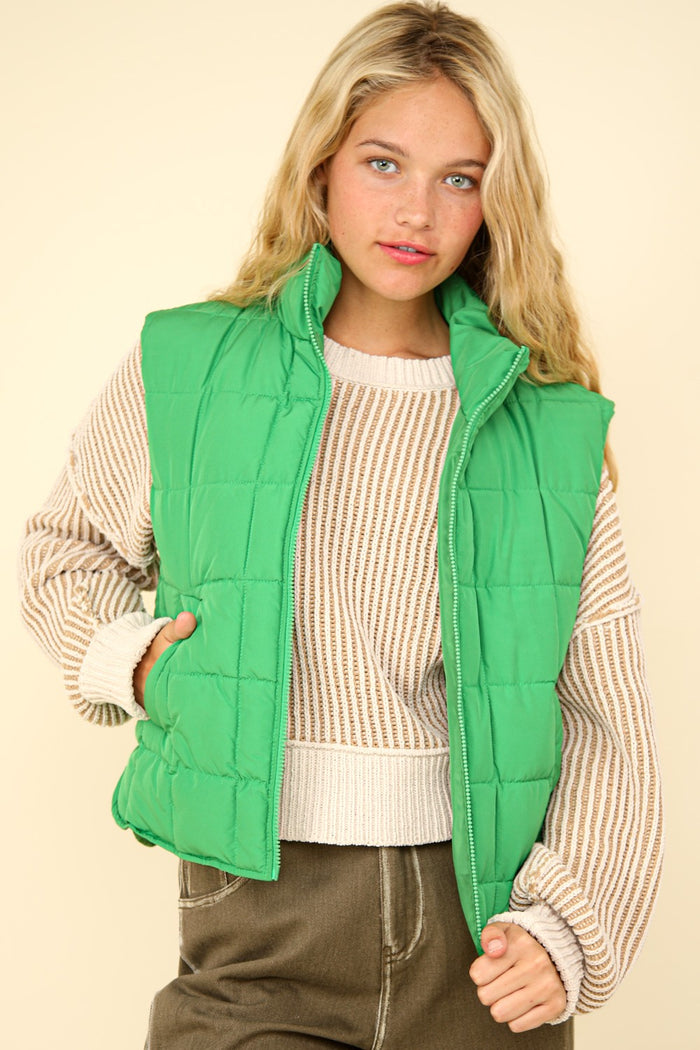 way out there puffer vest | green