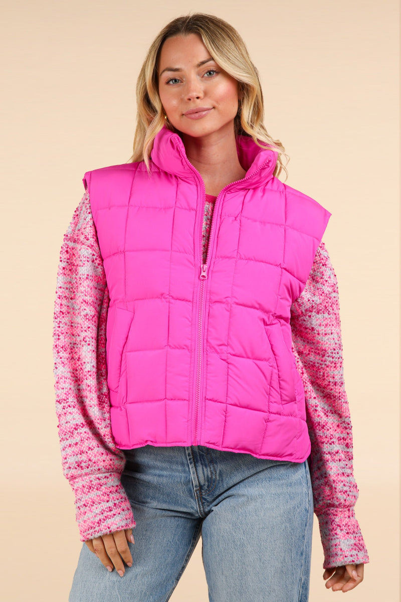 way out there puffer vest | pink