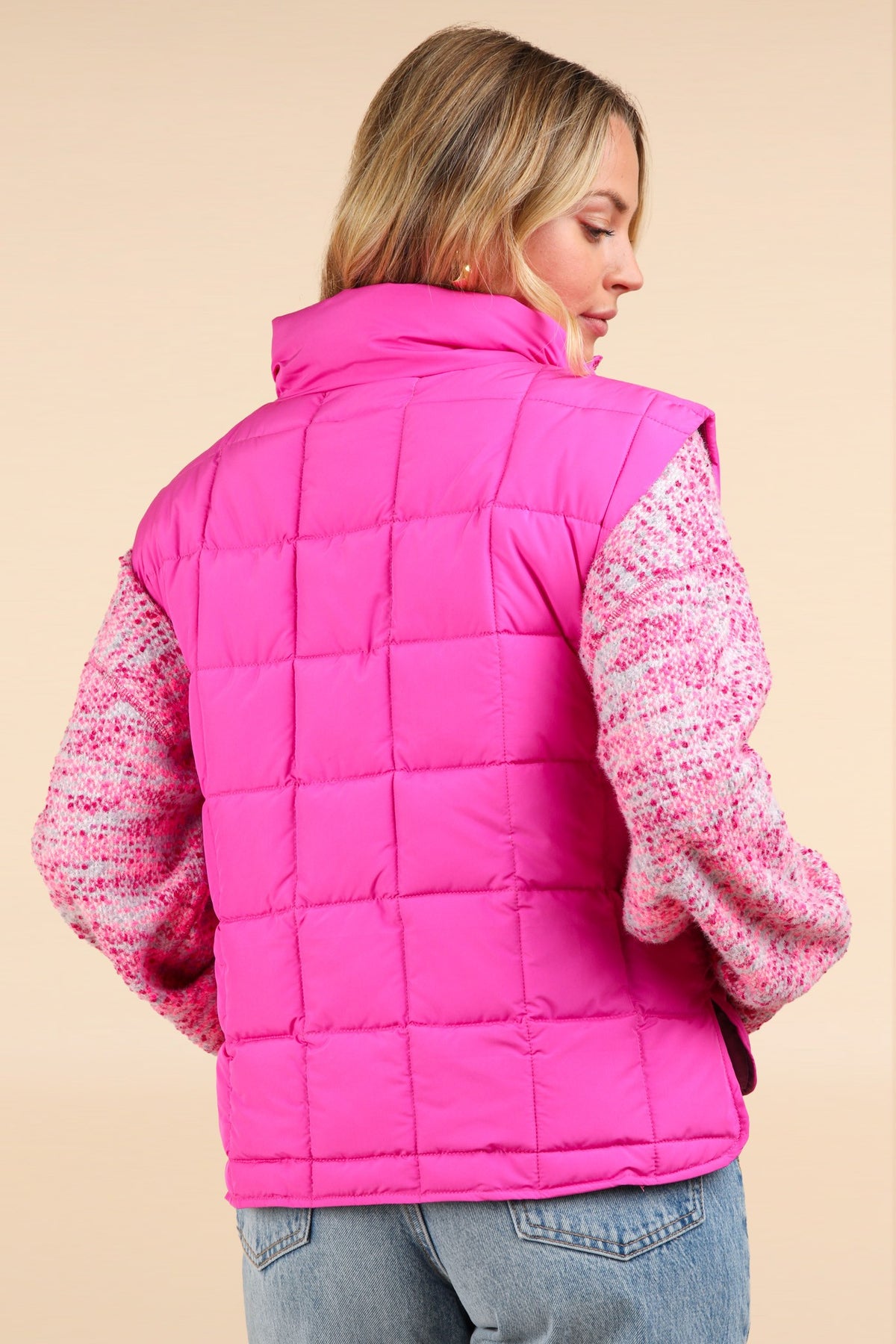 way out there puffer vest | pink