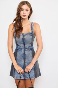 do over two-toned denim dress