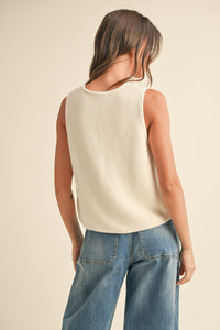 with love tied vest top | beige