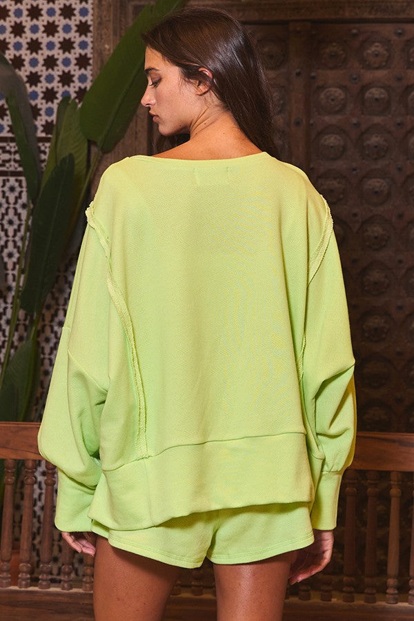 all in my head top | lime