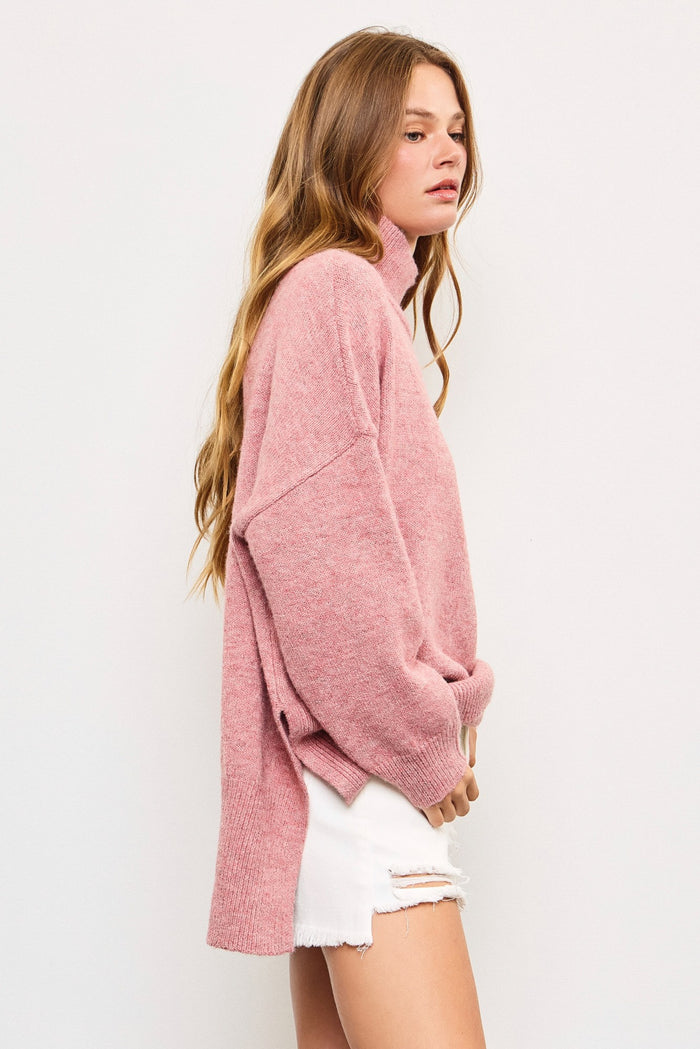 autumn afternoon mock neck sweater