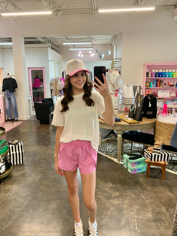 on the go high-waisted running shorts