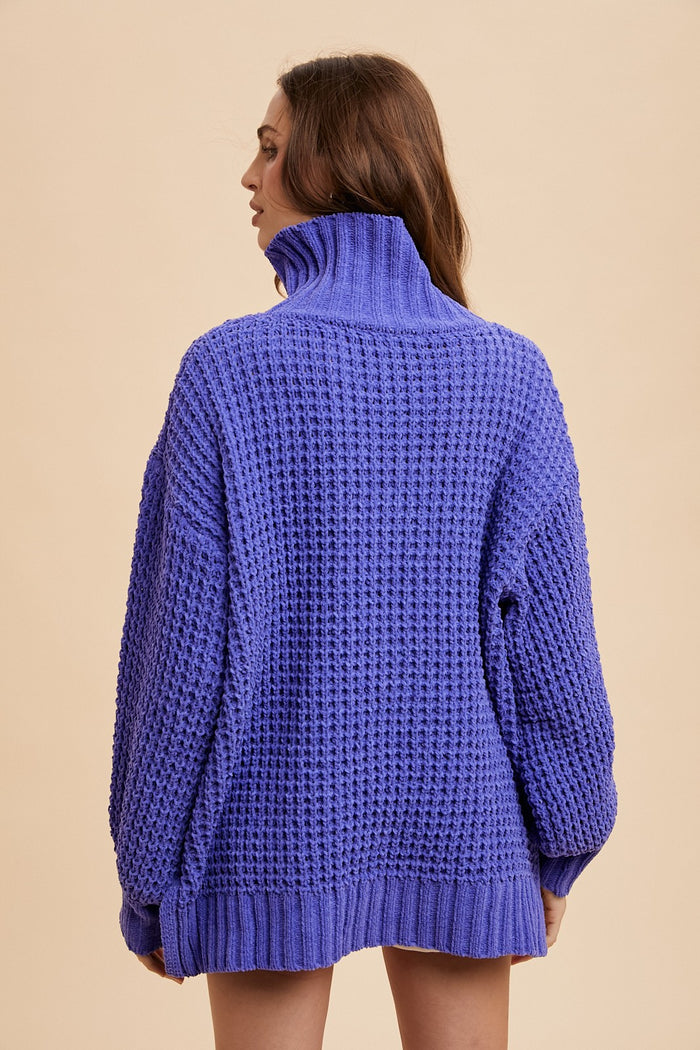 more than enough chenille turtleneck | periwinkle