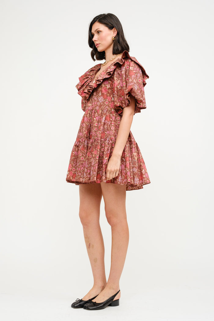 bobbie mini dress | brown