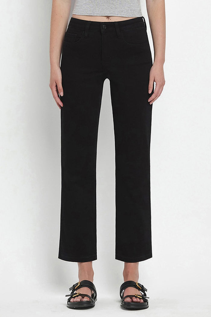 catchy straight leg black denim