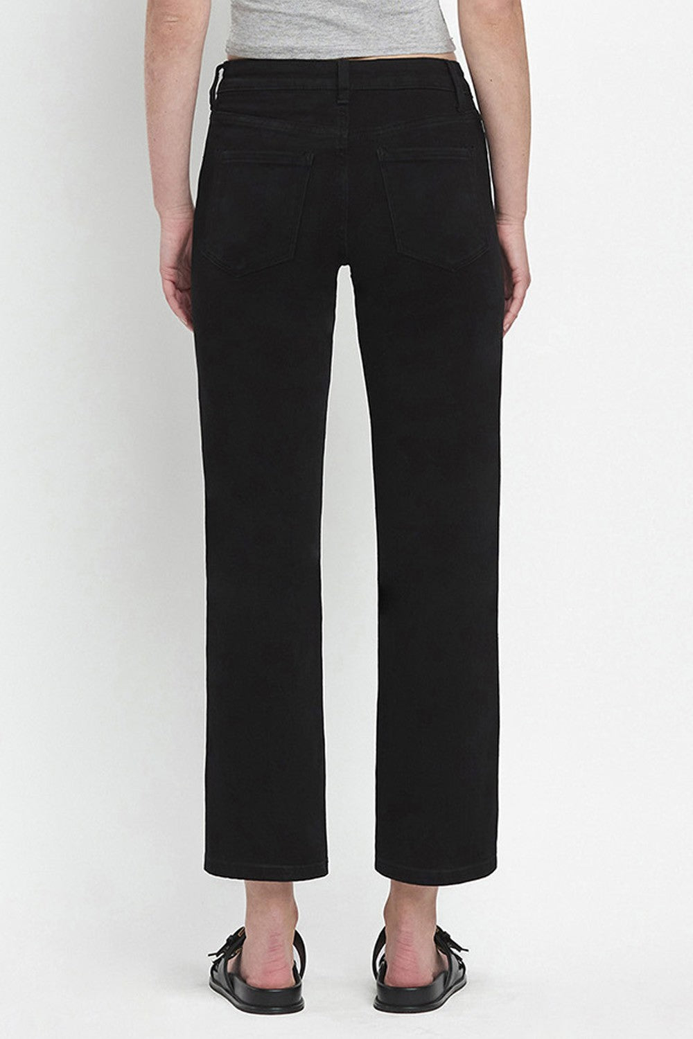 catchy straight leg black denim