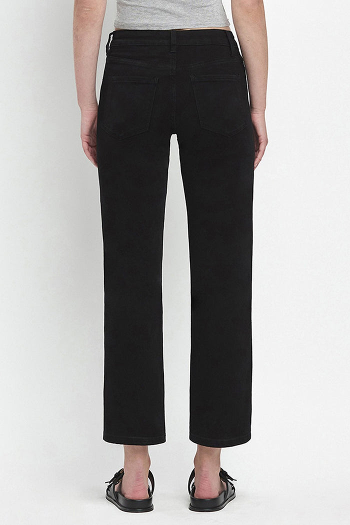 catchy straight leg black denim