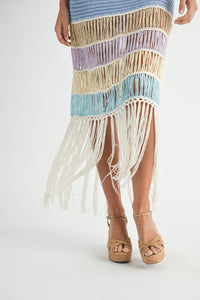 take me to the beach fringed crochet dress