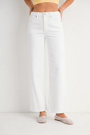 perfect example high-rise straight white denim