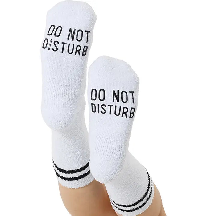 do not disturb fuzzy sock