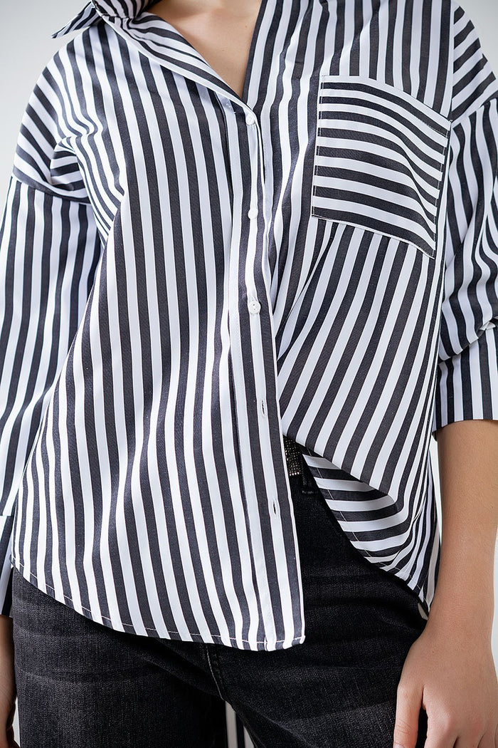 read between the lines striped collared shirt