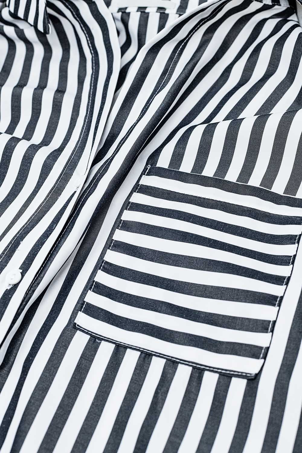 read between the lines striped collared shirt