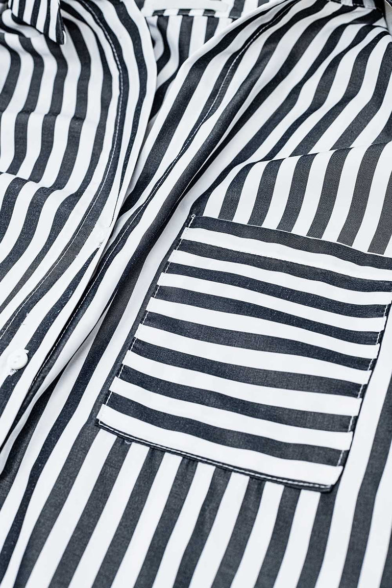 read between the lines striped collared shirt