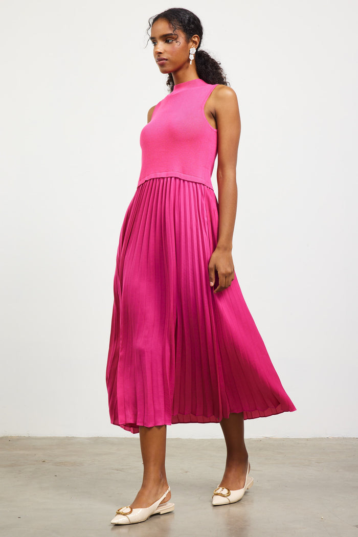 girls just wanna pleated contrast dress