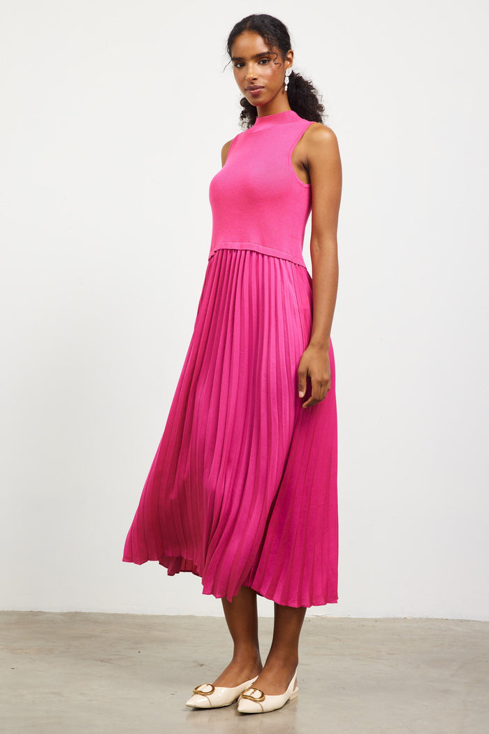 girls just wanna pleated contrast dress