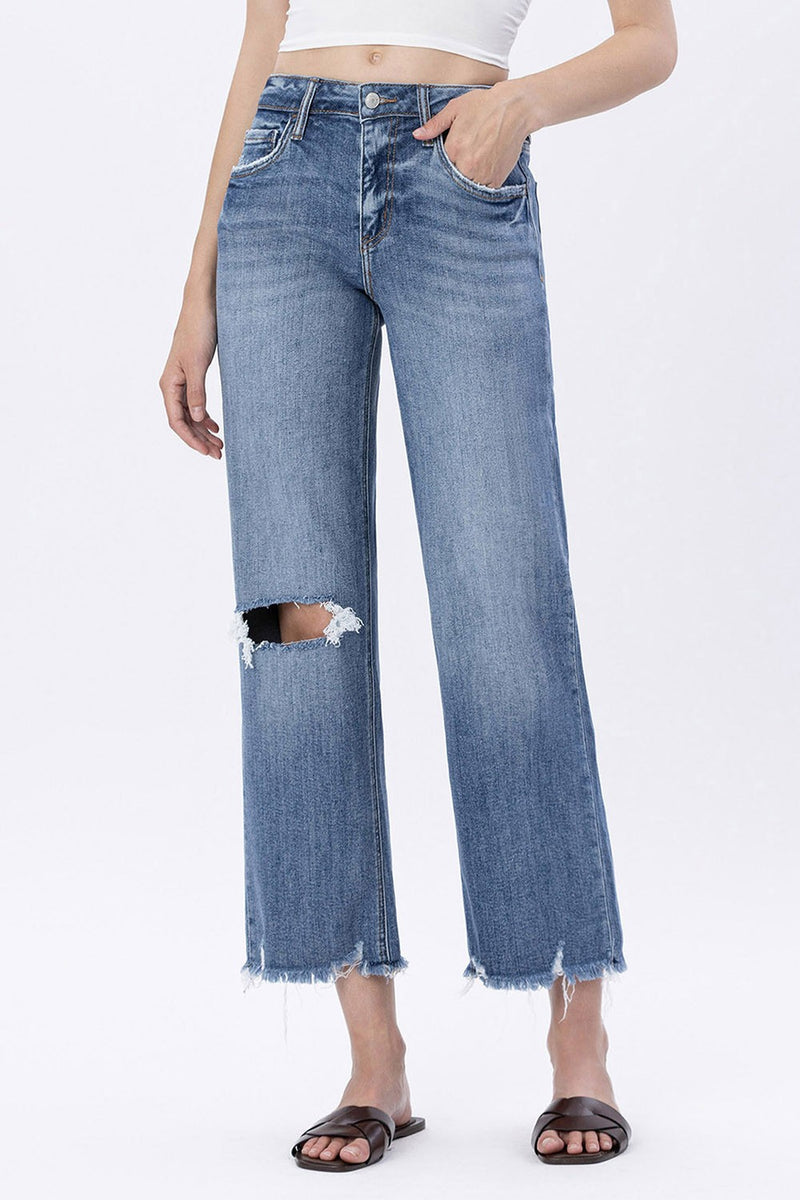 top notch slim wide-leg denim