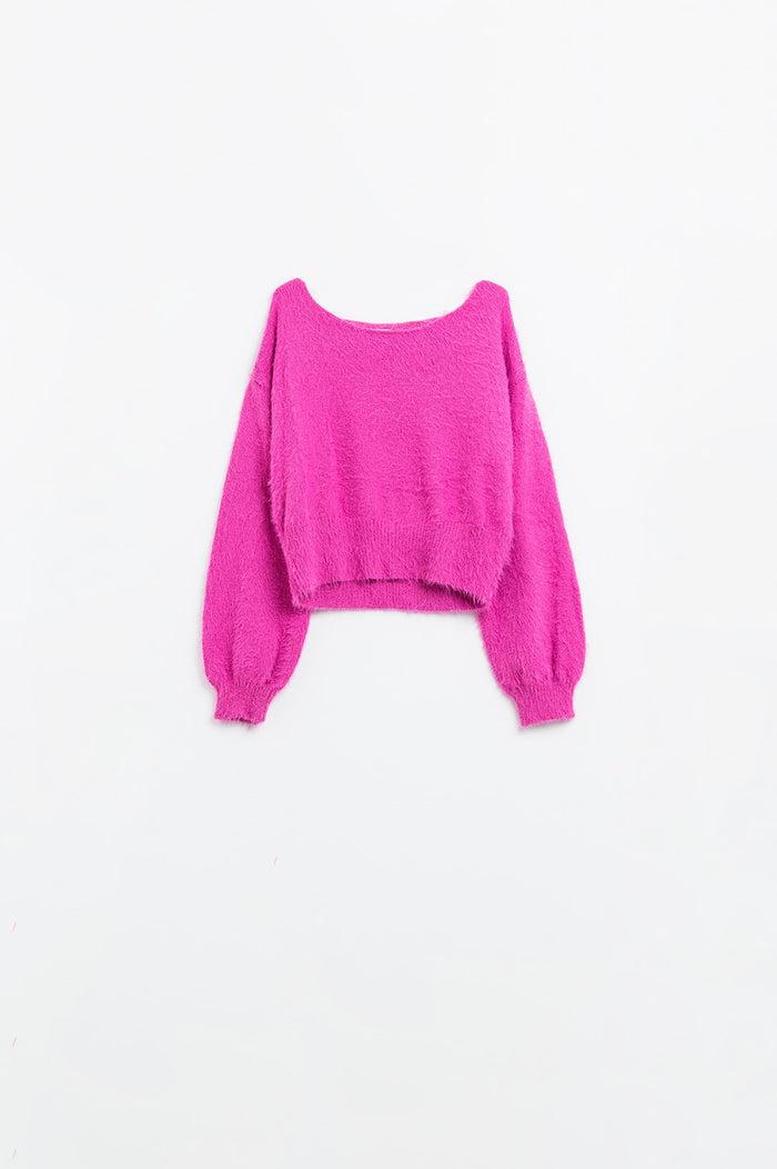 hottie pink crop sweater