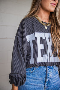 ribbed texas pullover | grey