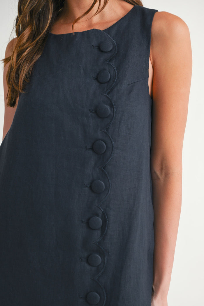 stella scallop detail mini dress