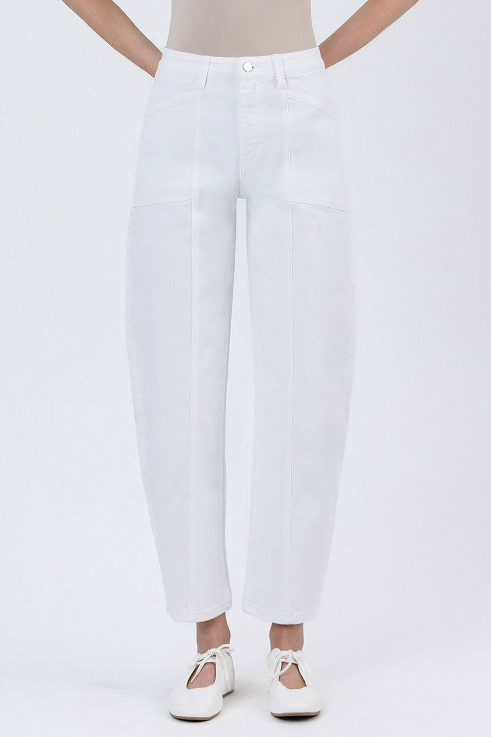 it girl white barrel denim