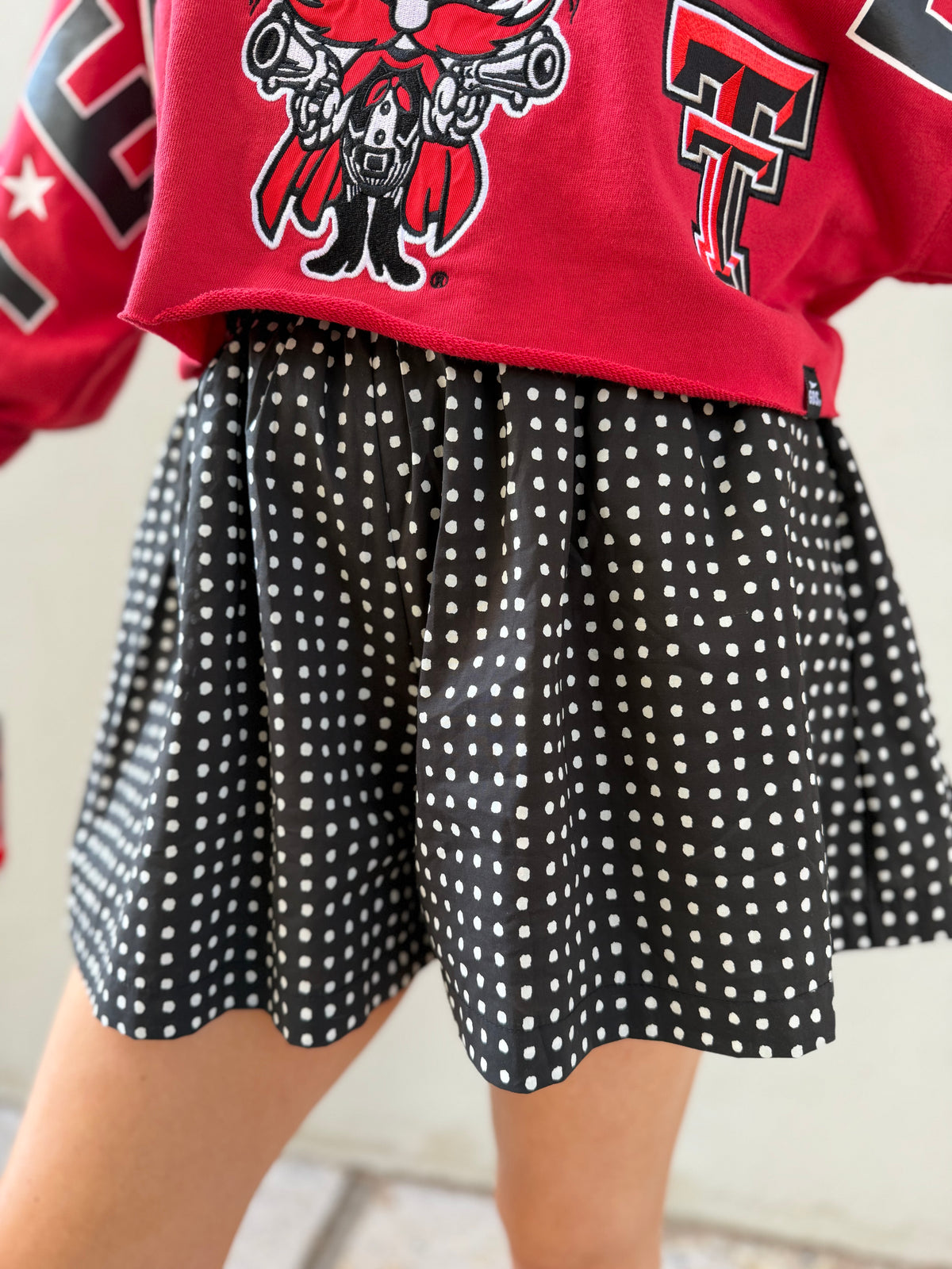 in a moment polka dot shorts