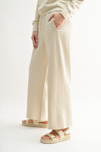 say it ain't so luxe ribbed wide-leg pants