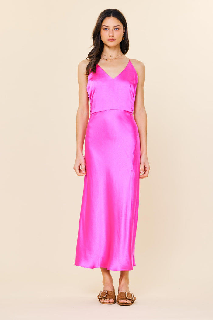 peer pressure satin cami dress