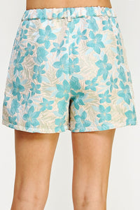 willow floral jacquard shorts