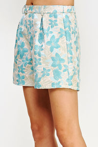 willow floral jacquard shorts