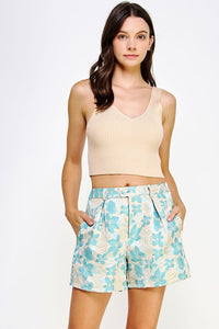 willow floral jacquard shorts