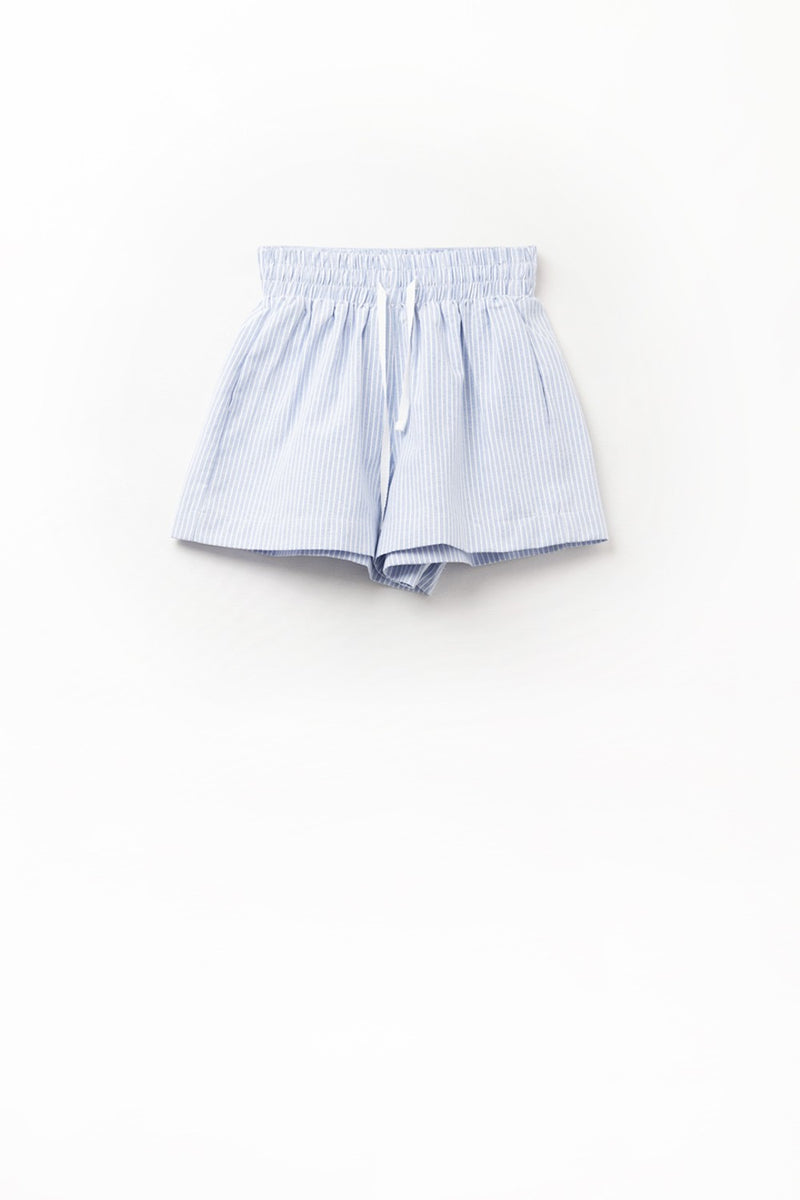callie striped elastic-waist shorts