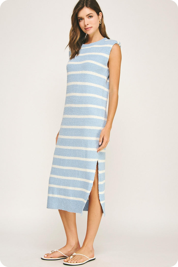 happiest here striped midi