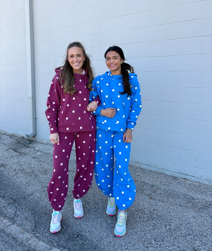 polka dot hoodie + jogger sets