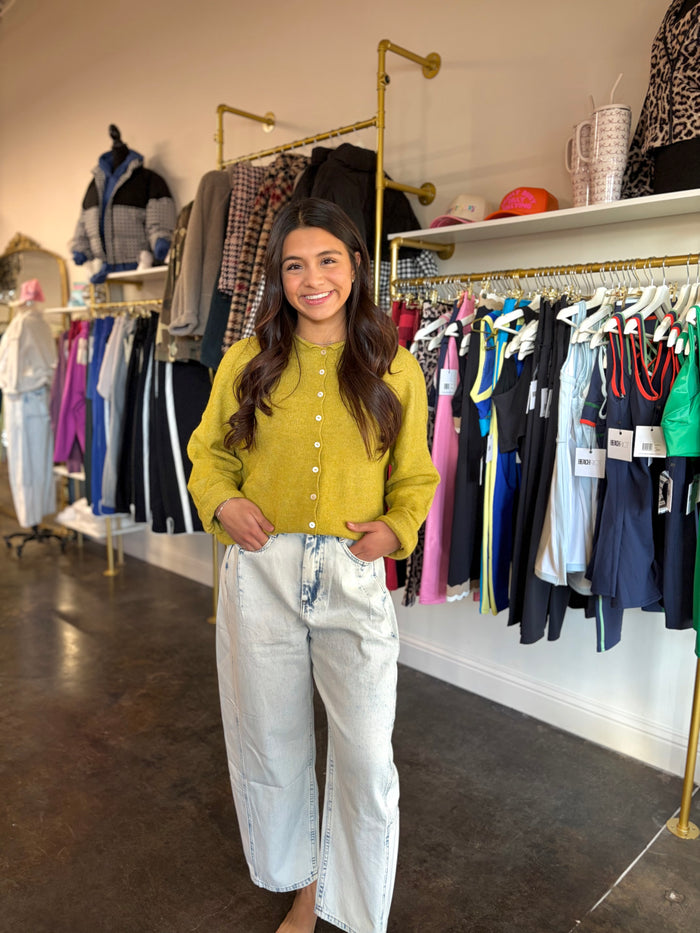 tell me about it two-tone barrel denim