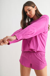 pima cotton mineral luxe cropped longsleeve