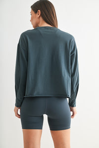 pima cotton mineral luxe cropped longsleeve