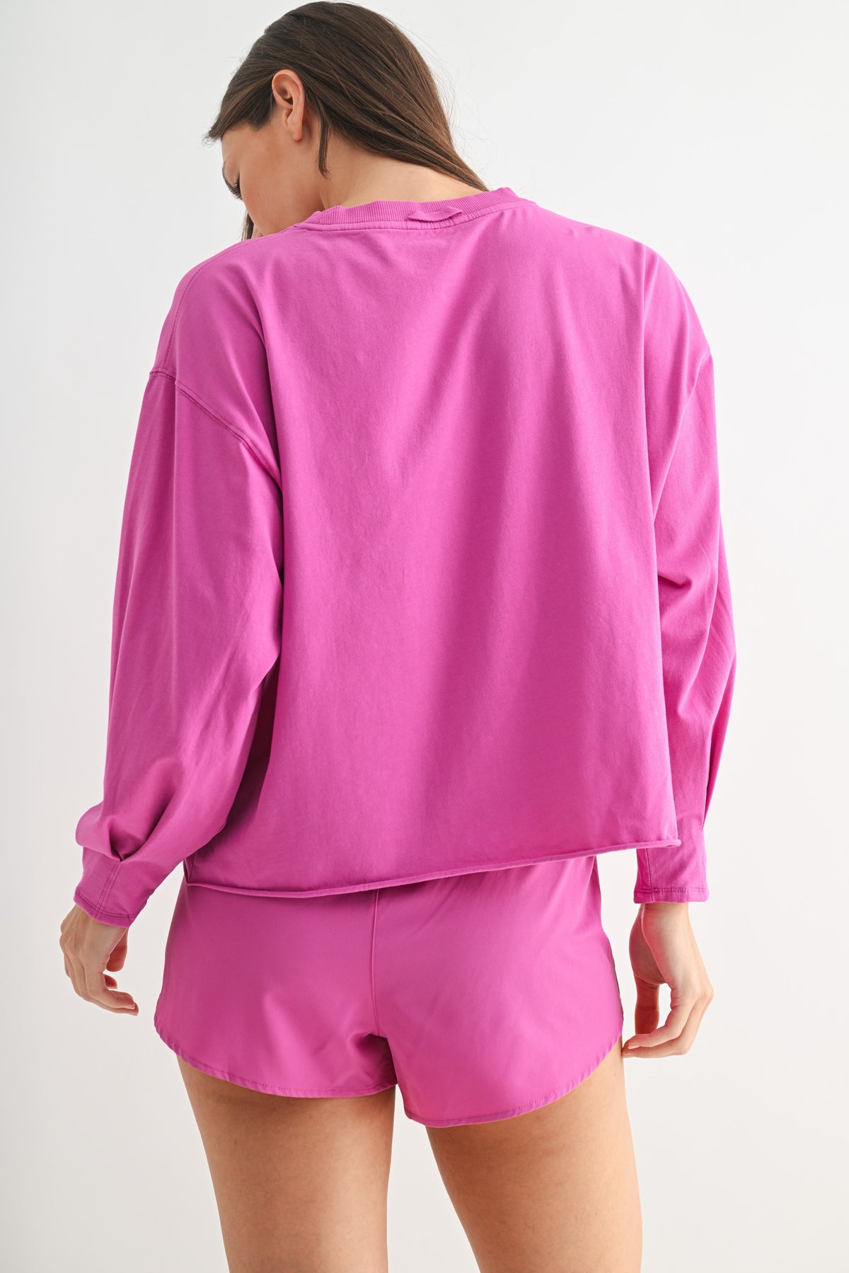pima cotton mineral luxe cropped longsleeve