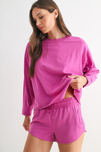 pima cotton mineral luxe cropped longsleeve