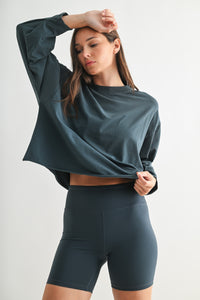 pima cotton mineral luxe cropped longsleeve