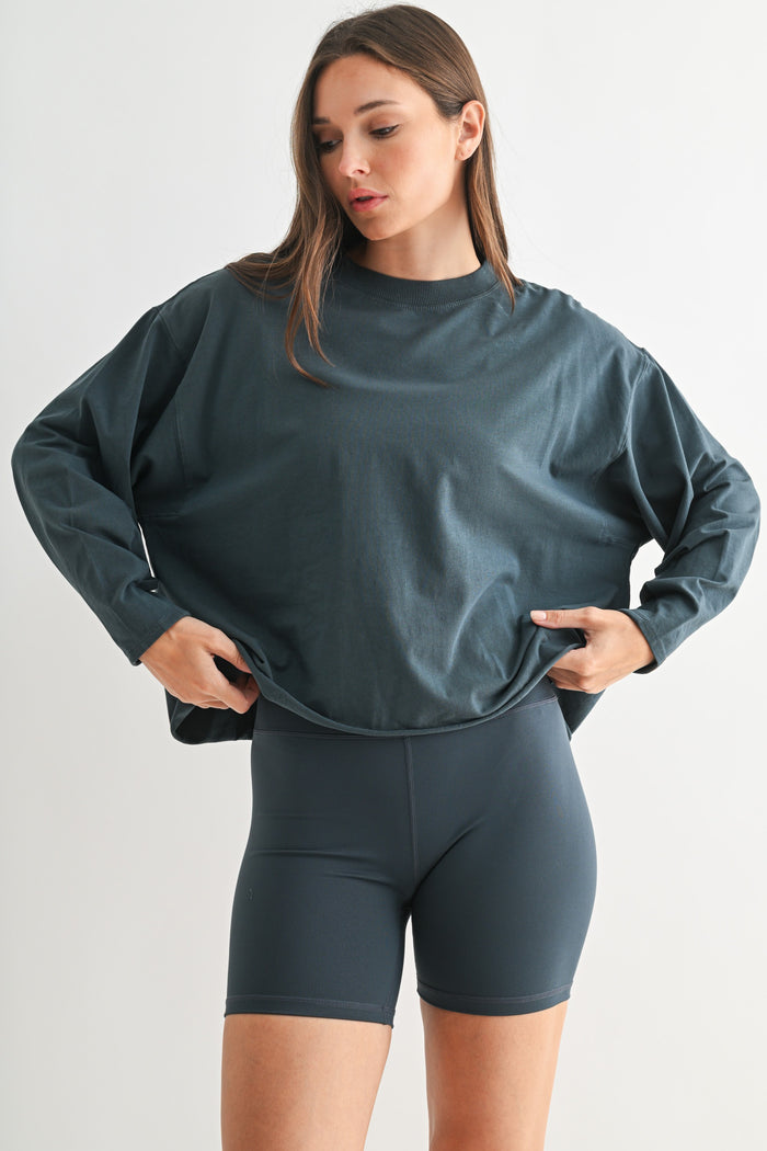 pima cotton mineral luxe cropped longsleeve