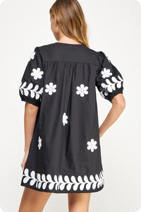 it's my day embroidered mini dress