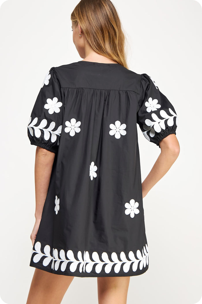 it's my day embroidered mini dress