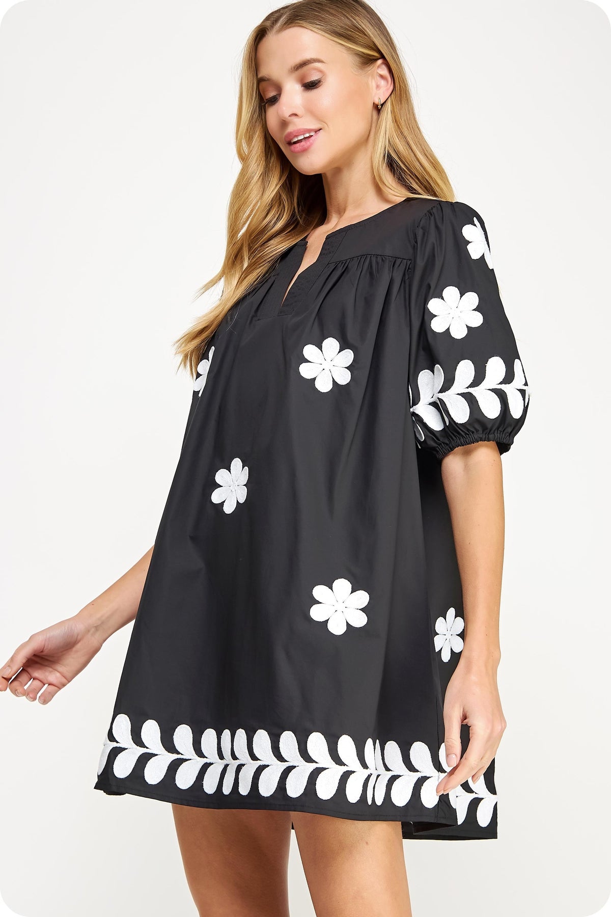 it's my day embroidered mini dress
