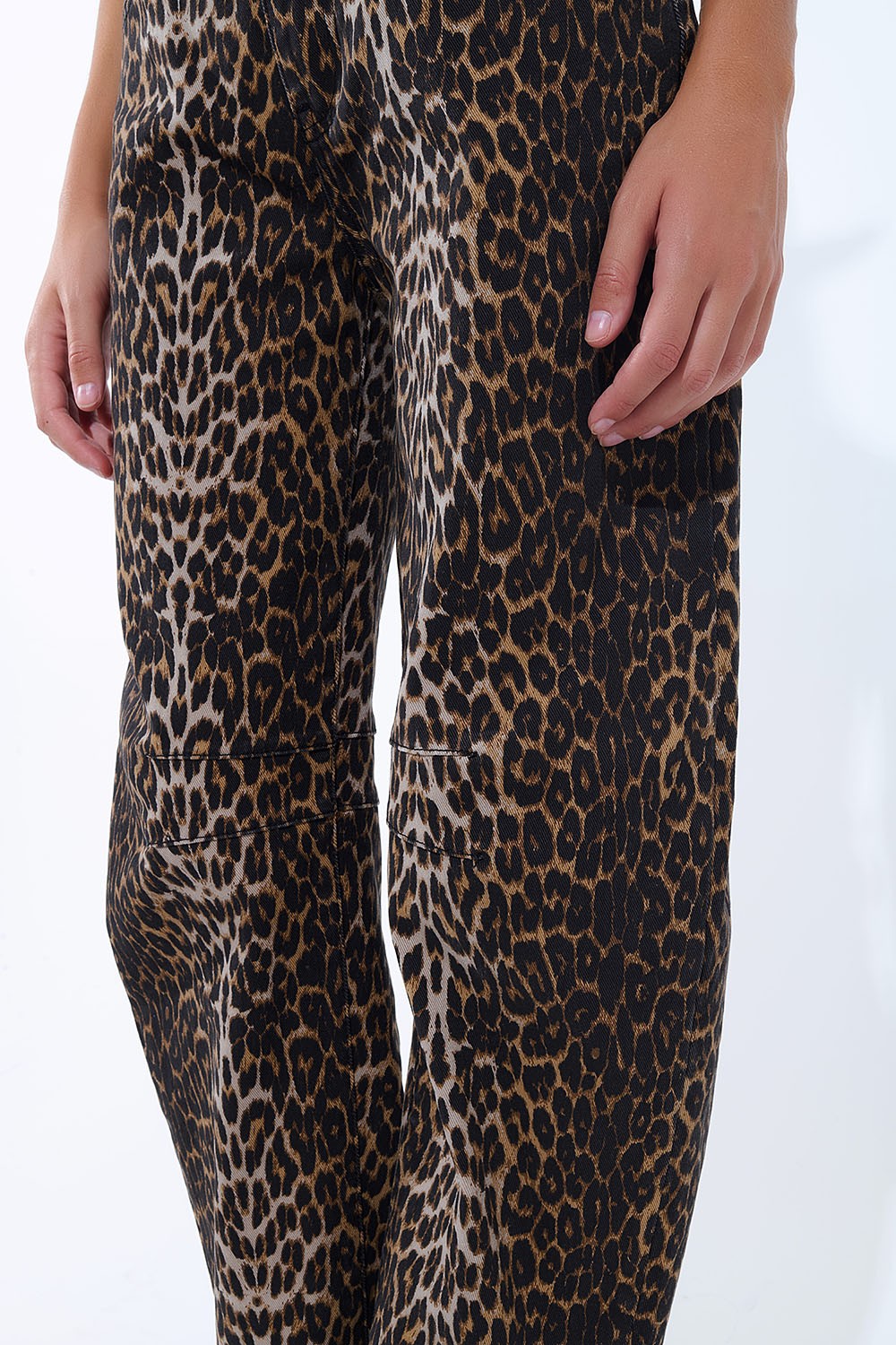 on the prowl leopard barrel denim