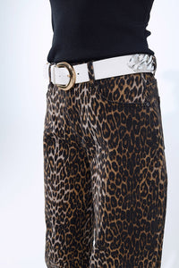 on the prowl leopard barrel denim